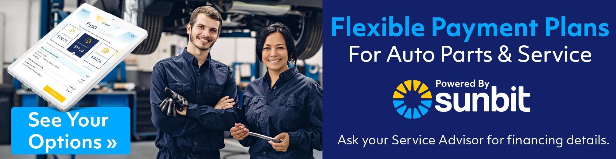 Flexible Payment Plans for Auto Parts and Servce by sunbit | Childre Chevrolet in Milledgeville, GA